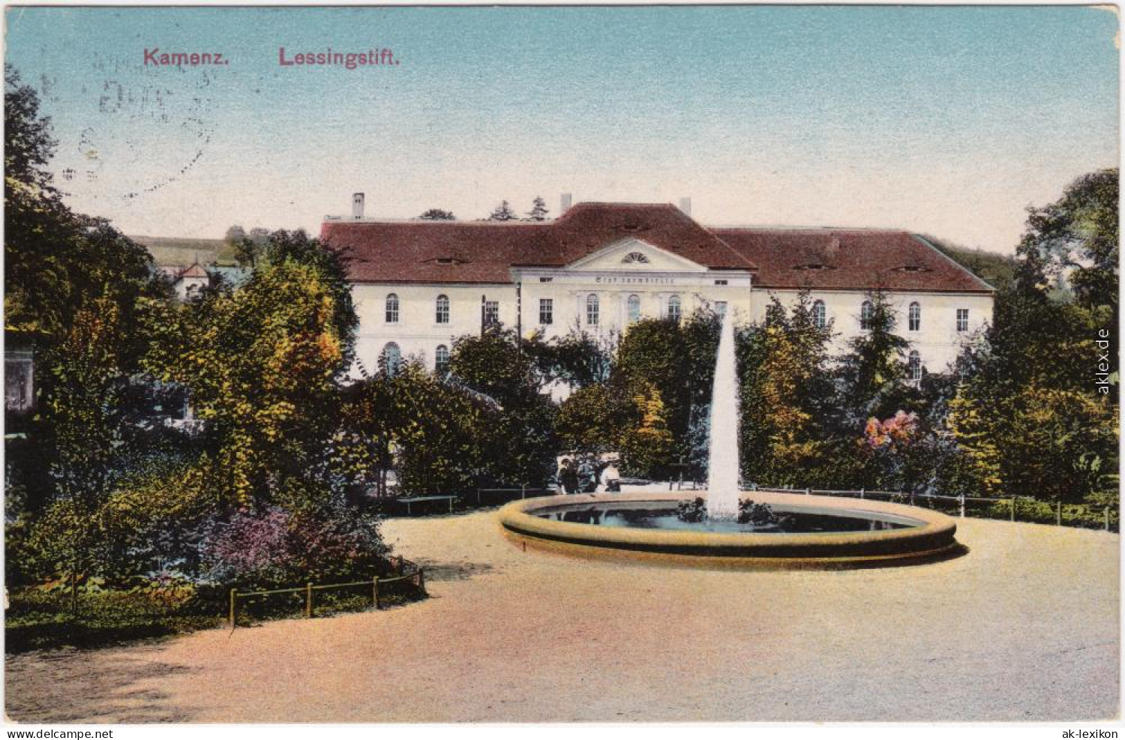 Kamenz Kamjenc Partie Am Lessingstift Ansichtskarte Oberlausitz  1908 - Kamenz