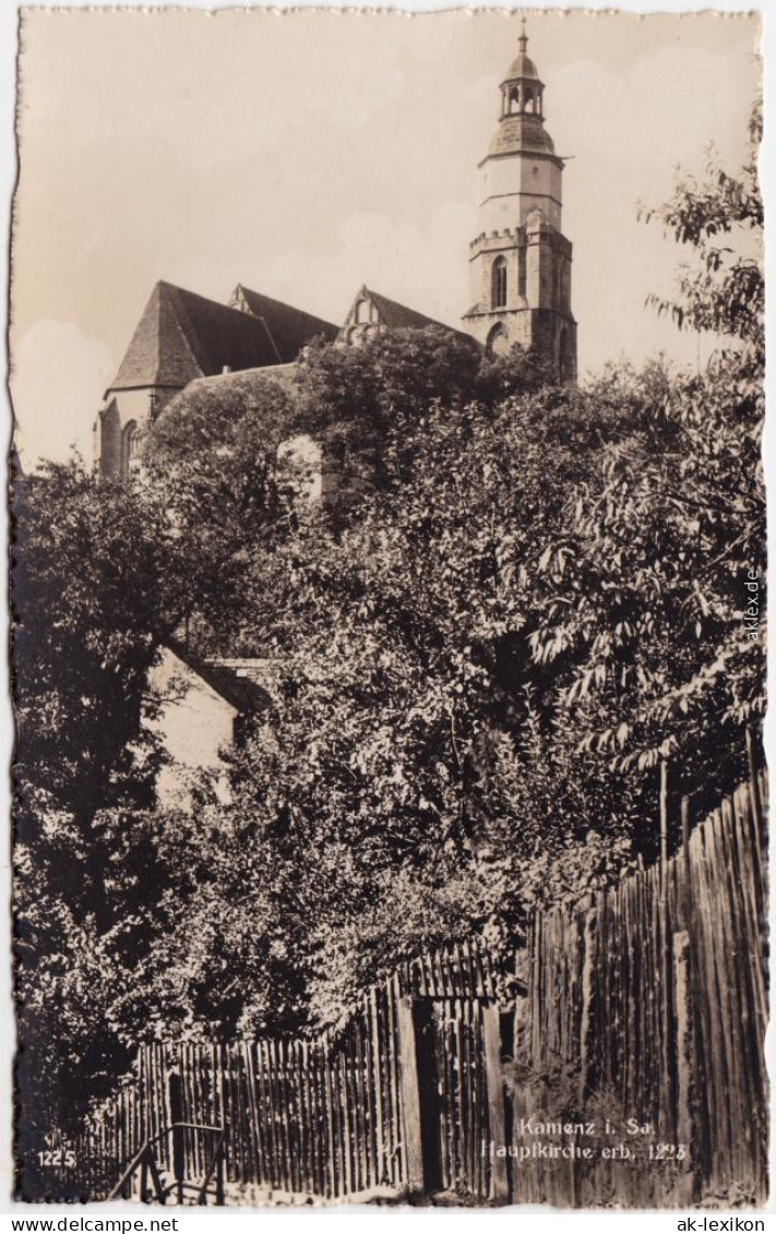 Kamenz Kamjenc Blick Auf Die Hauptkirche Oberlausitz Fotokarte 1928 - Kamenz