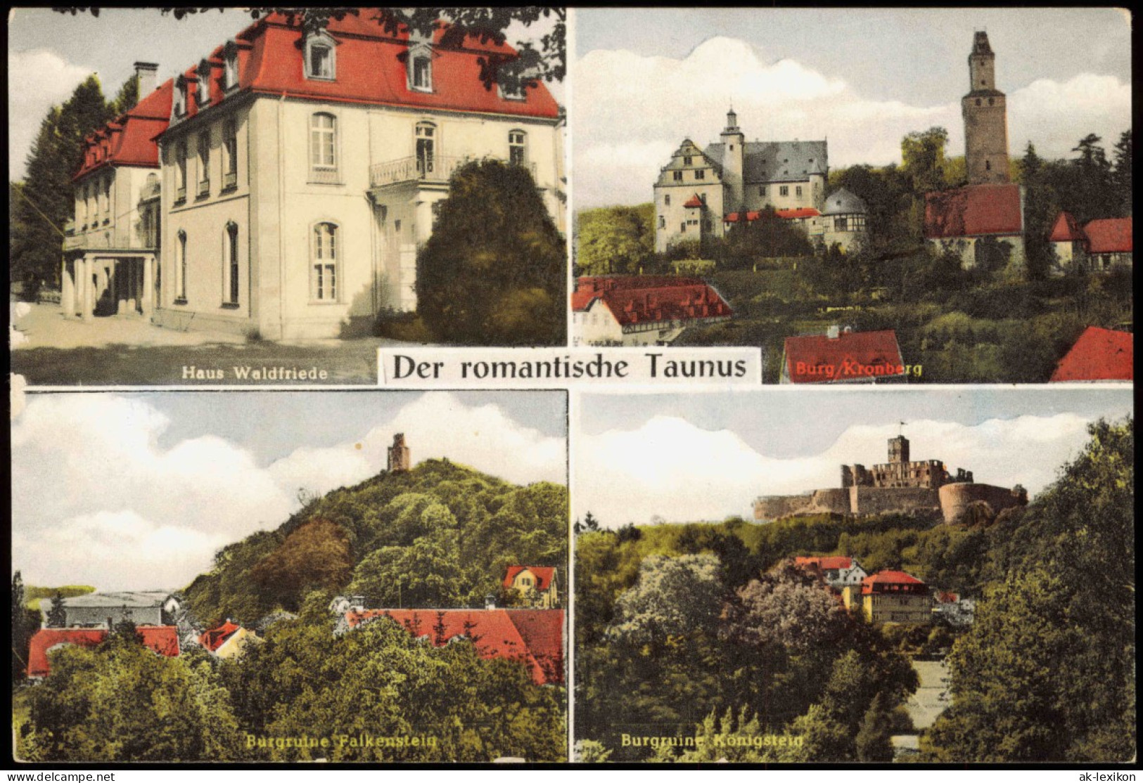 Kronberg Taunus Mit Haus Waldfriede Burg Kronberg Burgruine Falkenstein 1960 - Kronberg
