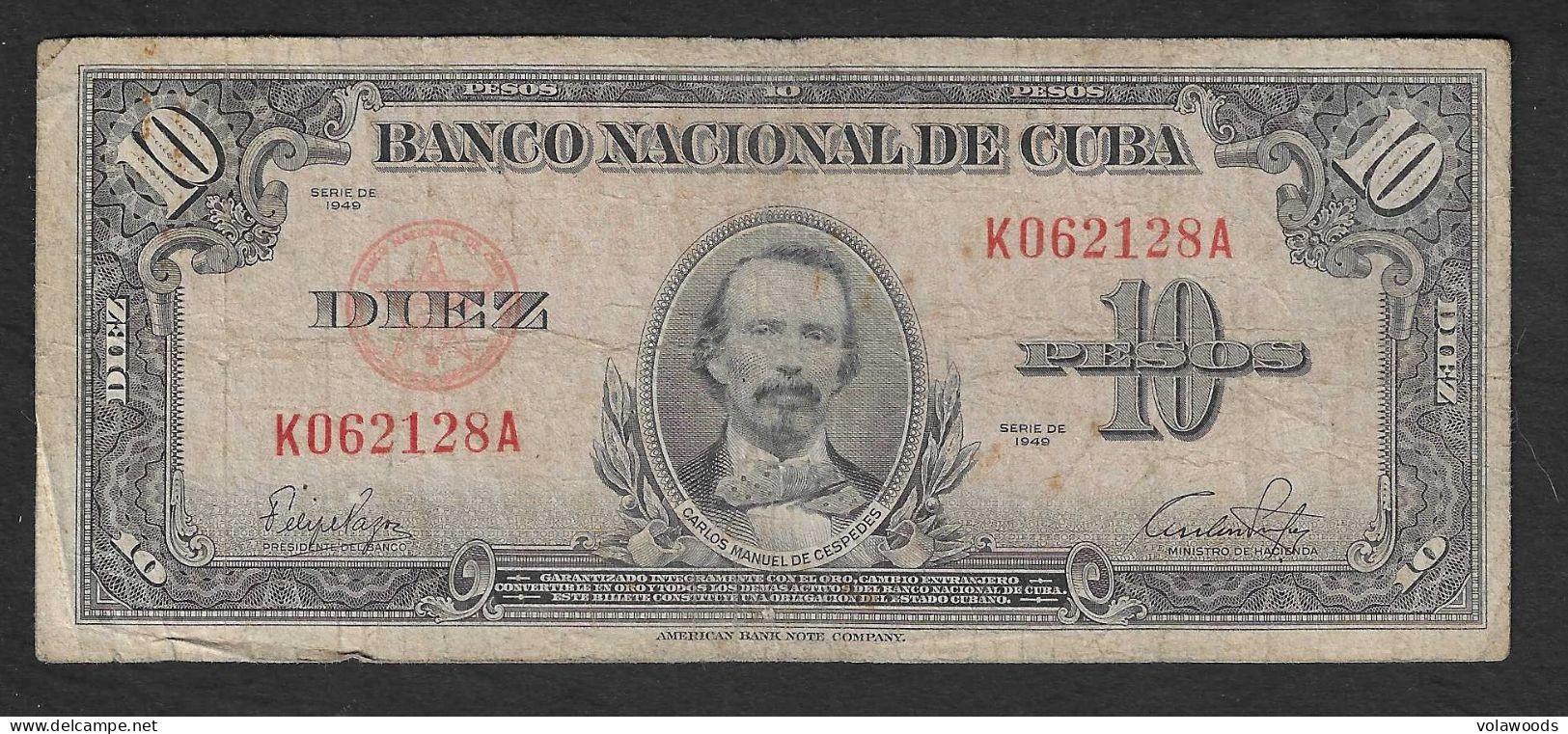 Cuba - Banconota Circolata Da 10 Peso  P-79a - 1949 #17 - Cuba