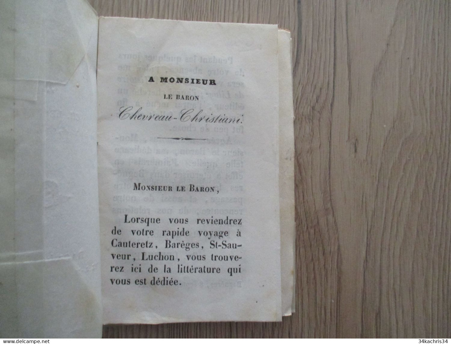 Essai 31 P LEFEUVE Histoire De Liloye 1841 Bagnères De Bigorre 7.5 X 10.8 - Midi-Pyrénées