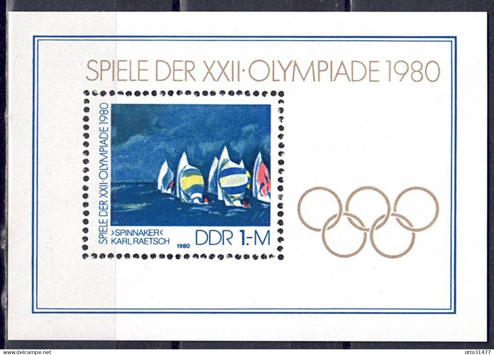 DDR 1980 - Olymp. Spiele, Block 60, Postfrisch ** / MNH - 1971-1980