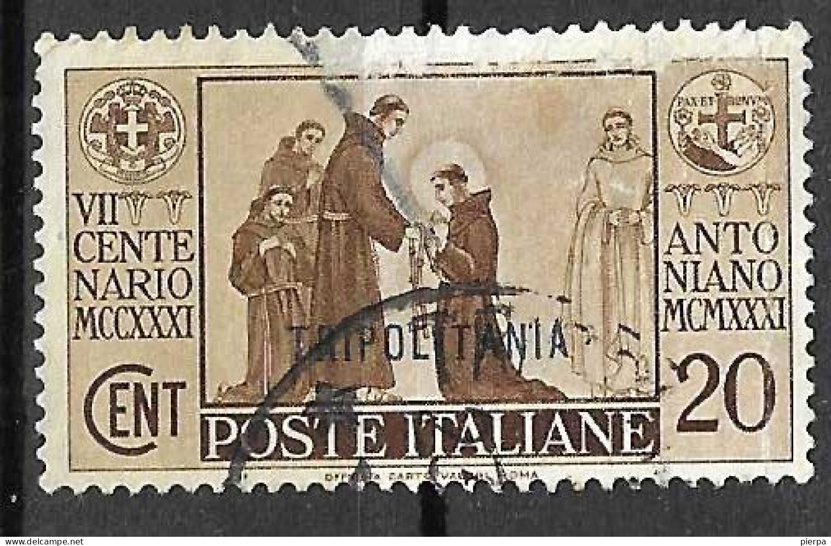 TRIPOLITANIA - 1931 - S. ANTONIO - C. 20 - USATO (YVERT 118 - MICHEL 151 - SS 87) - Tripolitaine