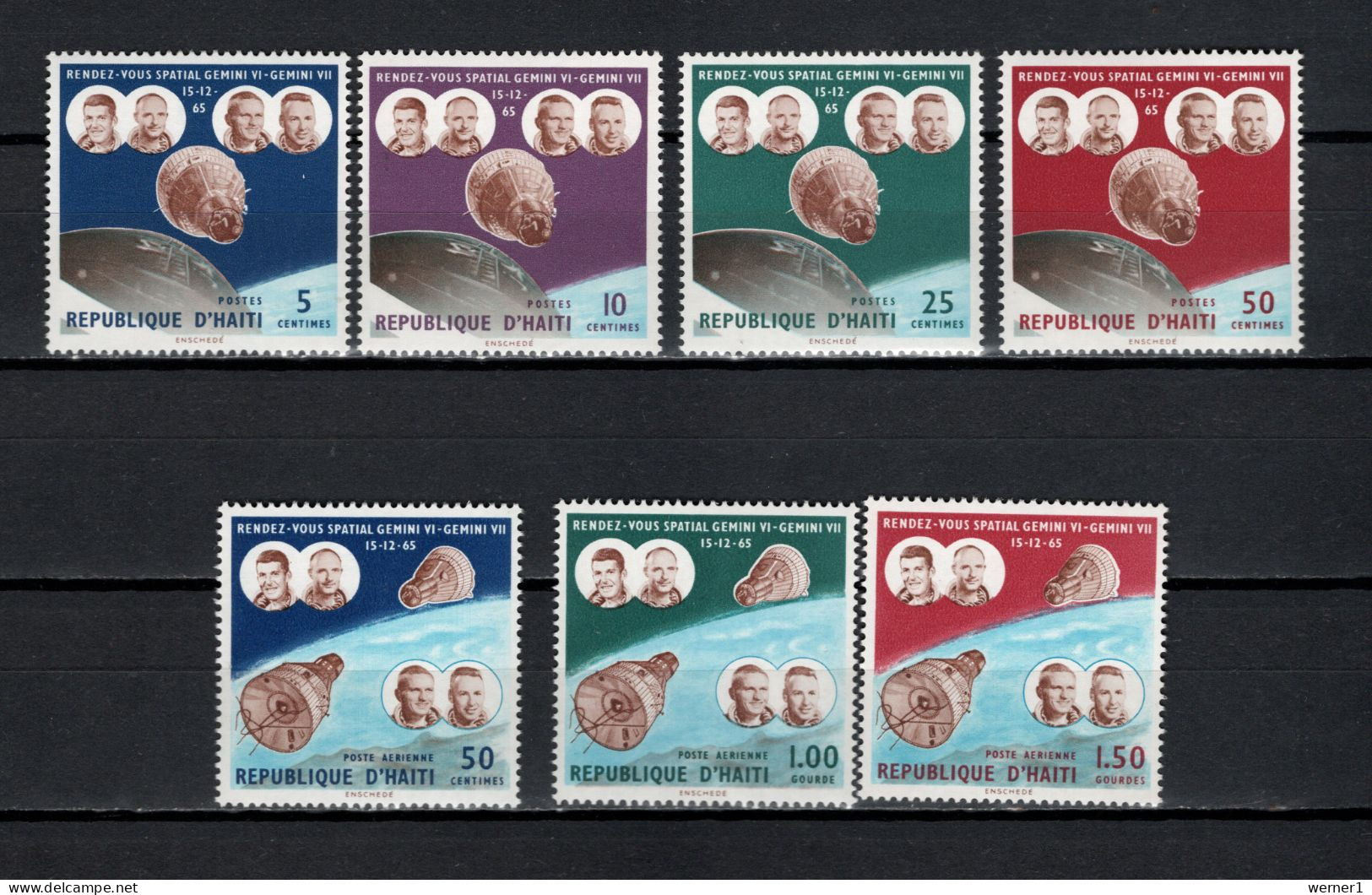 Haiti 1966 Space Gemini VI And VII Set Of 7 MNH - América Del Norte