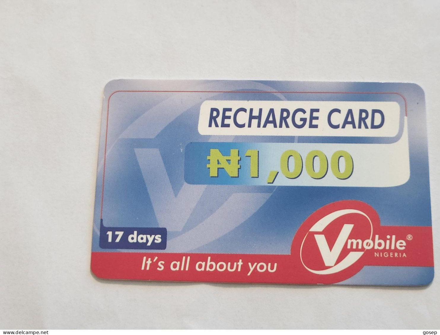 NIGERIA-(NG-VMO-REF-0002)-V-mobile-(6970-2145-3704-9345)-(20)-(1000 Naria Nigri)-used Card - Nigeria