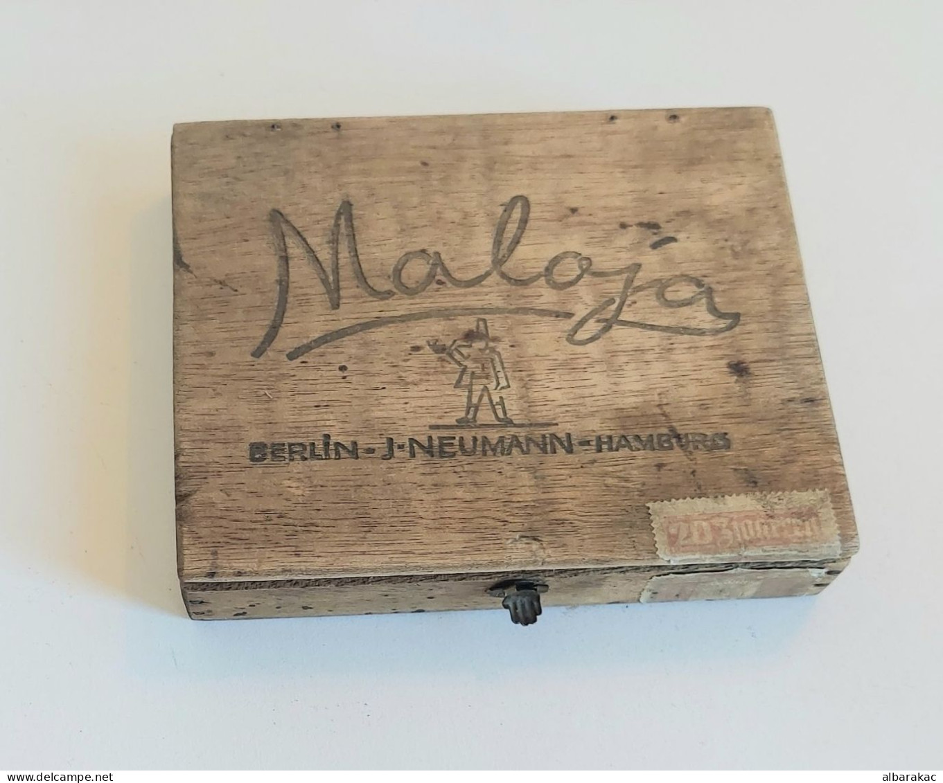 Malaya 20 Claro Cigarillos Berlin Neumann Hamburg , Old Wood Case Cigarette Box - Etuis à Cigarettes Vides