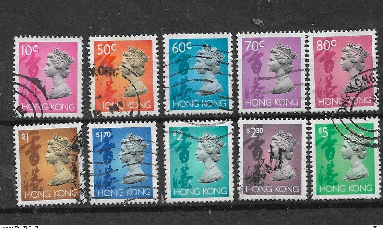 HONG KONG 1992 QE Ll DEFINITIVES  SELECTION TO $5 - Gebruikt