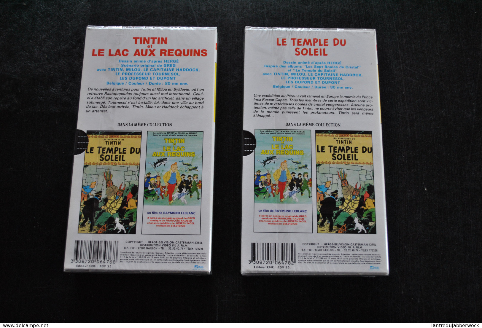 2 Cassettes VHS Tintin Et Le Lac Au Requin Le Temple Du Soleil Sous Blister Editions CITEL Hergé Haddock Milou Tournesol - Video & DVD