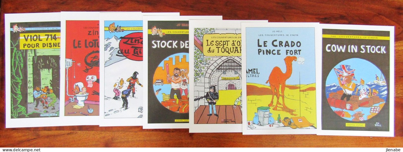 TINTIN Porte Folio Les Couvertures De ZINZIN 20 Pastiches + 1 Dédicace - Affiches & Offsets