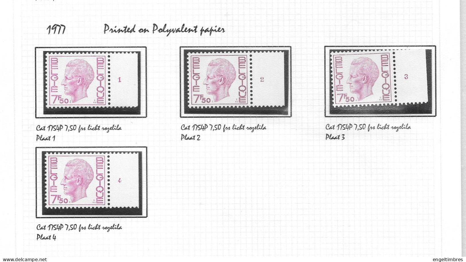 Belgium - Large selection of ELSTROM stamps - all POSTFRIS - and all with Plaatnummer