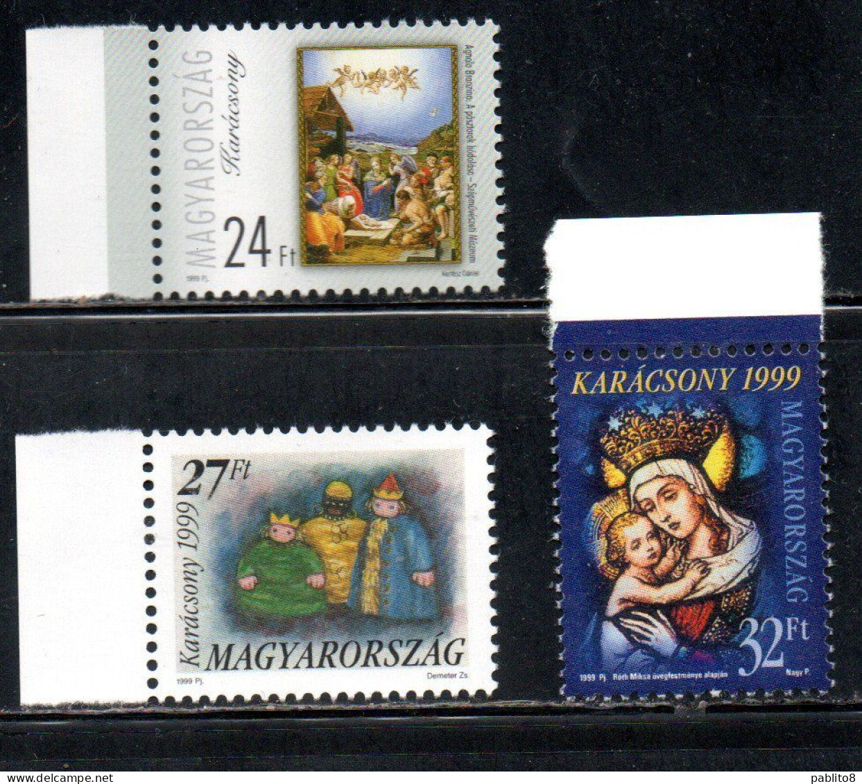 HUNGARY UNGHERIA MAGYAR 1999 CHRISTMAS NATALE NOEL WEIHNACHTEN NAVIDAD COMPLETE SET SERIE COMPLETA MNH - Ungebraucht