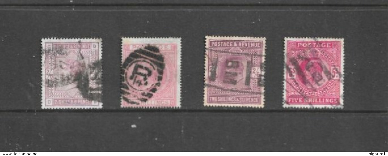 GREAT BRITAIN COLLECTION.  VICTORIA AND EDWARD VII  2/6d AND 5/-.  USED. - Gebruikt