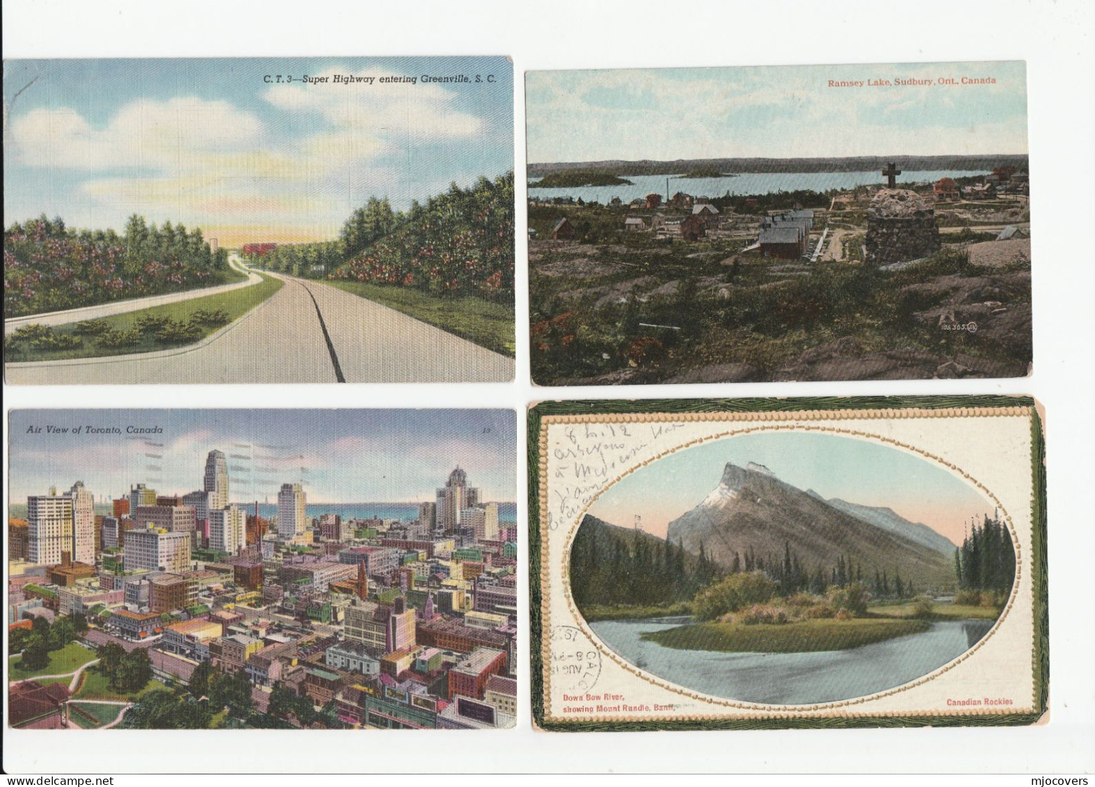 1930s - 1952  Canada SUDBURY,  GREENVILLE, ,BANFF, TORONTO Postcards Postcard - Collections & Lots