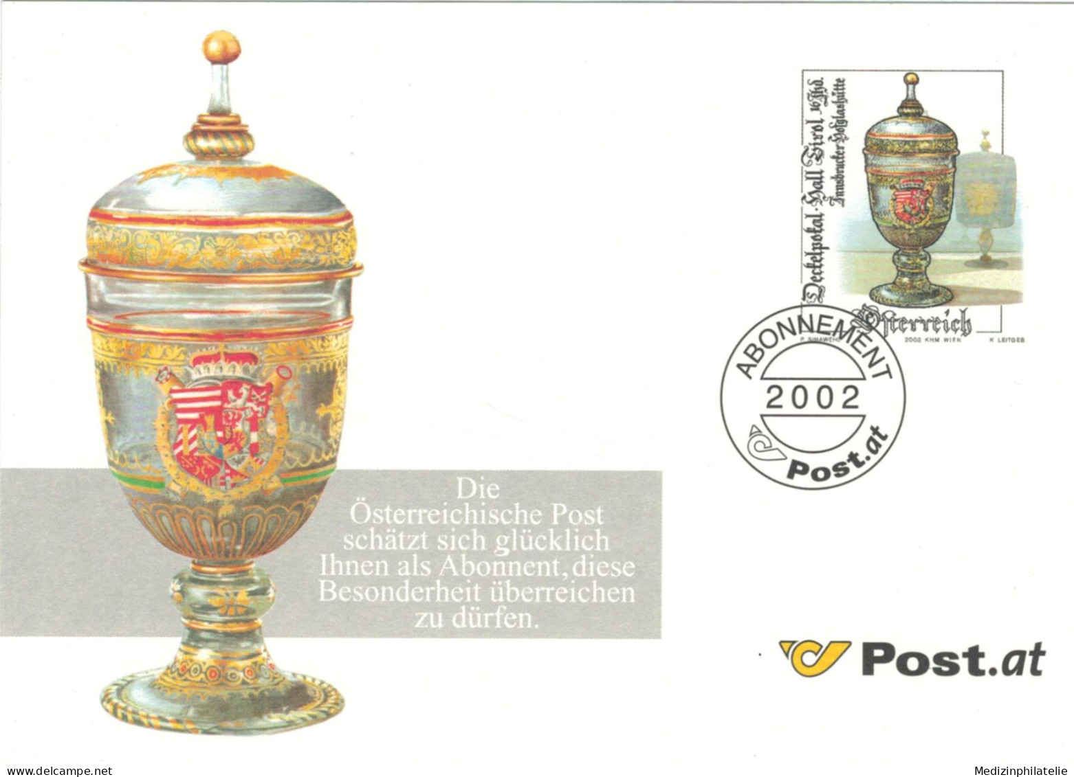 Deckelpokal 2002 Ganzsache Für Abonnenten - Porzellan