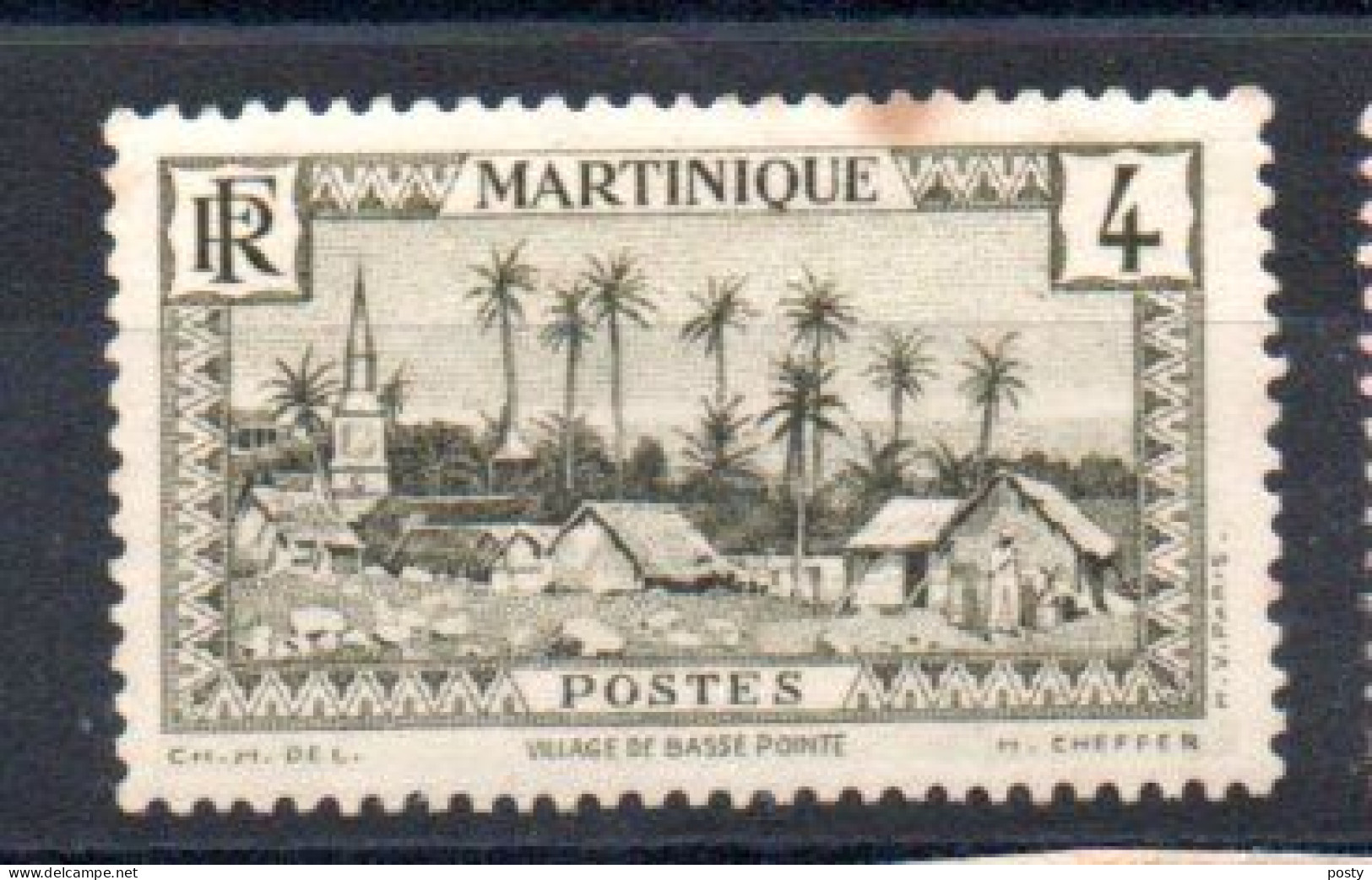 MARTINIQUE - SERIE COURANTE - VILLAGE DE BASSE POINTE - 4 - 1933 - - Ungebraucht