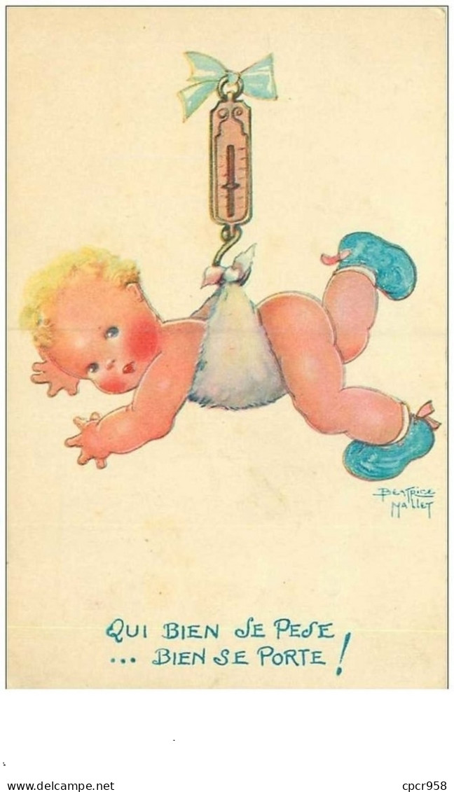 ILLUSTRATEURS.n°8924.MALLET BEATRICE.QUI BIEN SE PESE...BIEN SE PORTE.PESEE DE BEBE - Mallet, B.