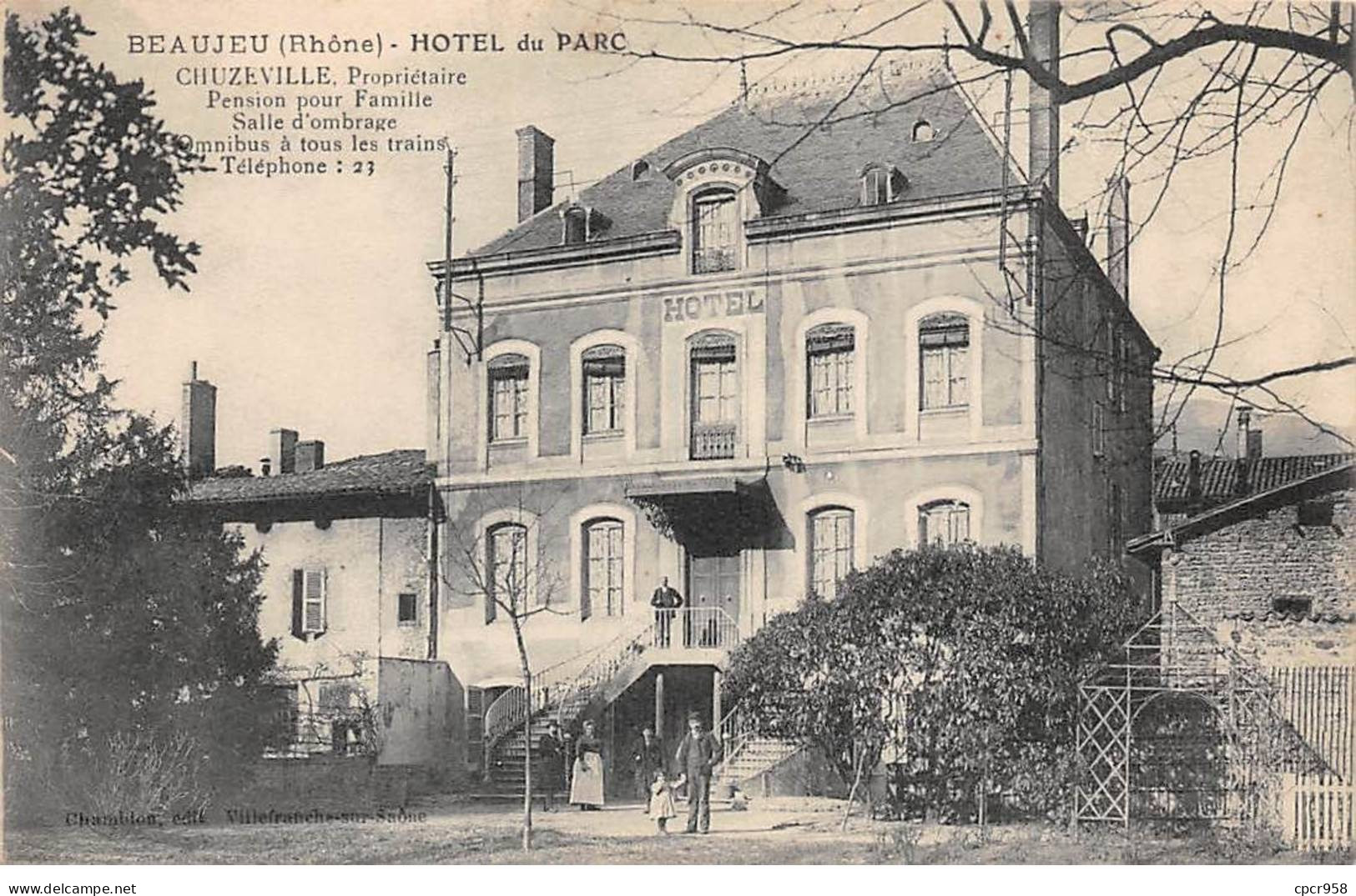 69.AM17371.Beaujeu.Hôtel Du Parc.Chuzeville.Pension Pour Famille - Beaujeu