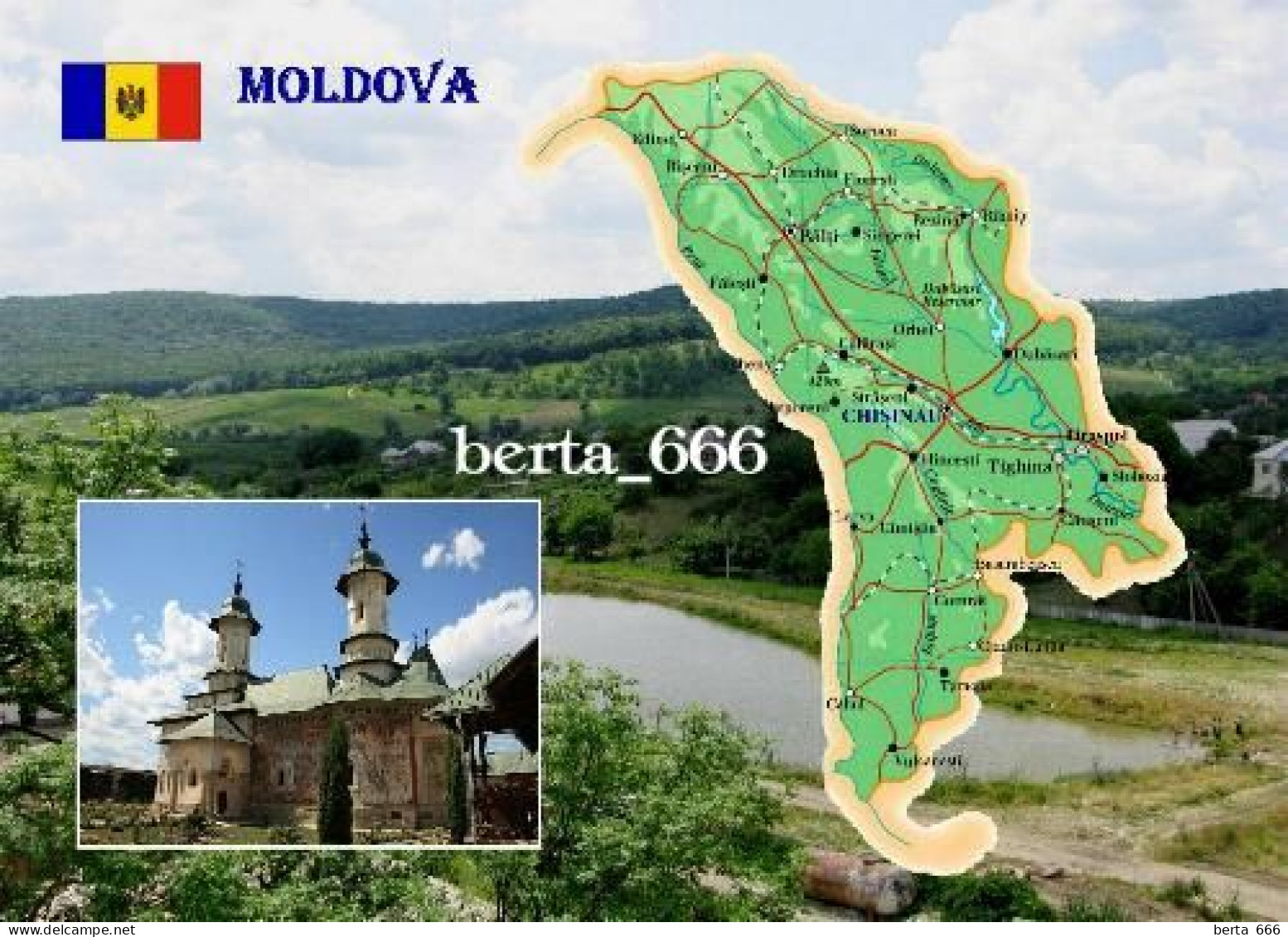 Moldova Country Map New Postcard * Carte Geographique * Landkarte - Moldova