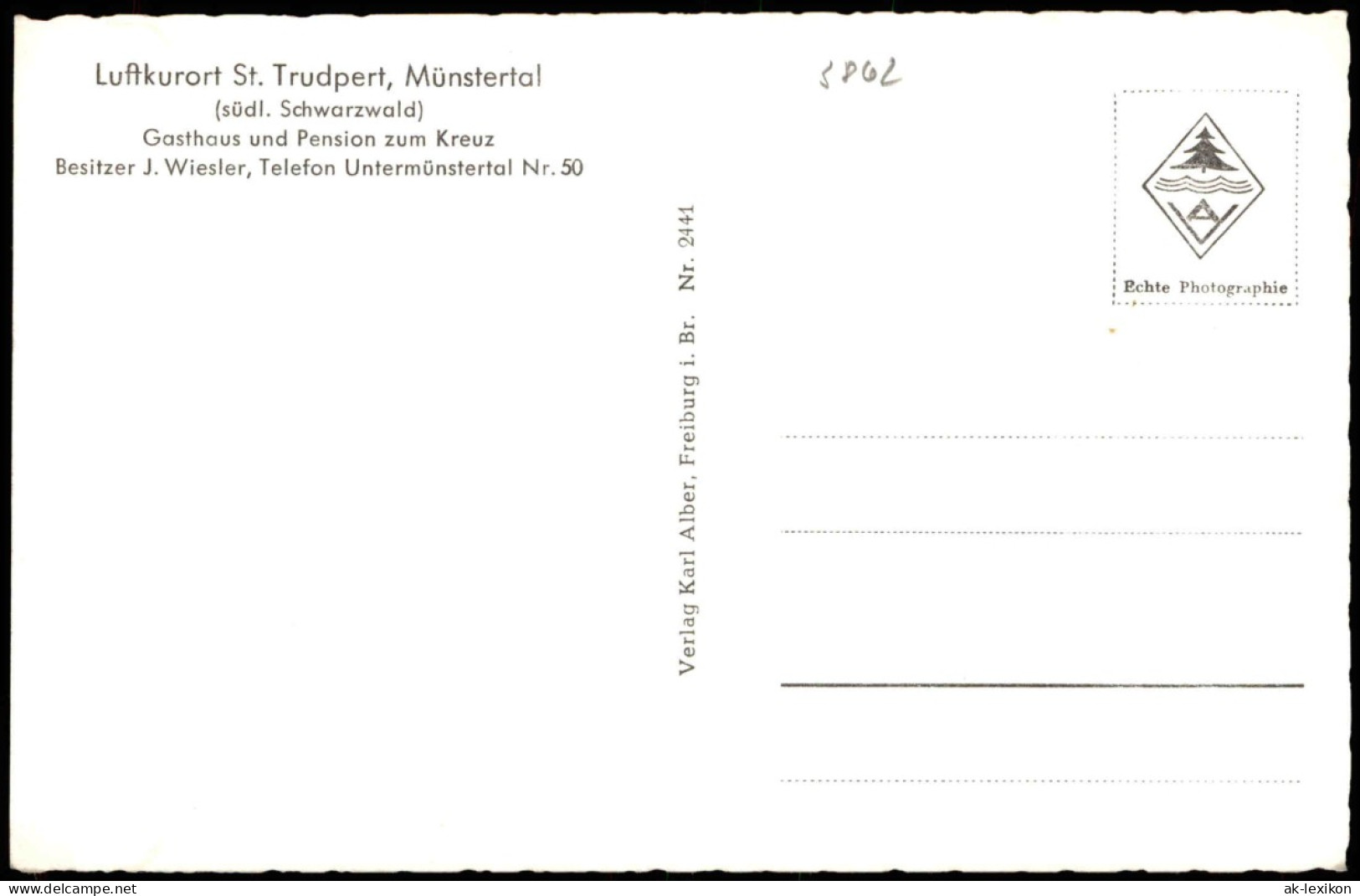 Münstertal  Ortsansicht St. Trudpert, Obermünstertal (Schwarzwald) 1960 - Muenstertal