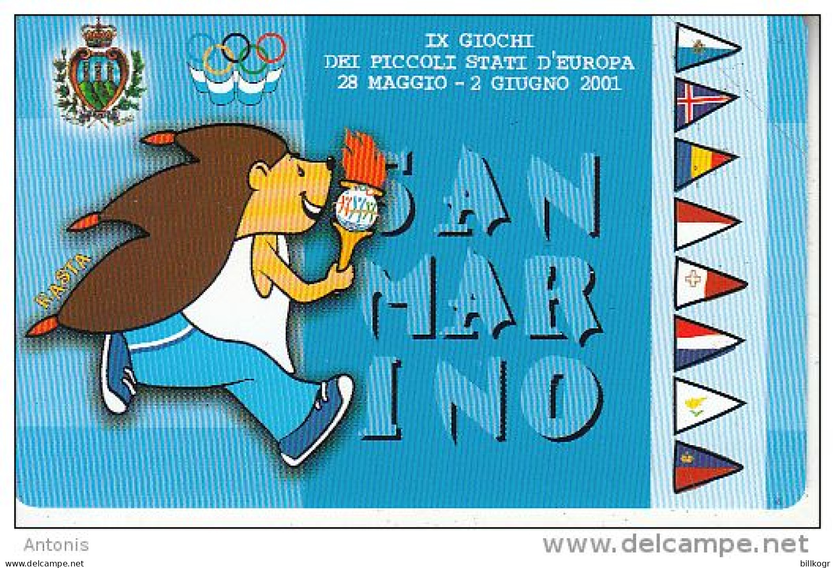 SAN MARINO - Olympic Flame, IX Giochi Dei Picolli Stati D"Europa(TD), Tirage 9000, 05/01, Mint - San Marino