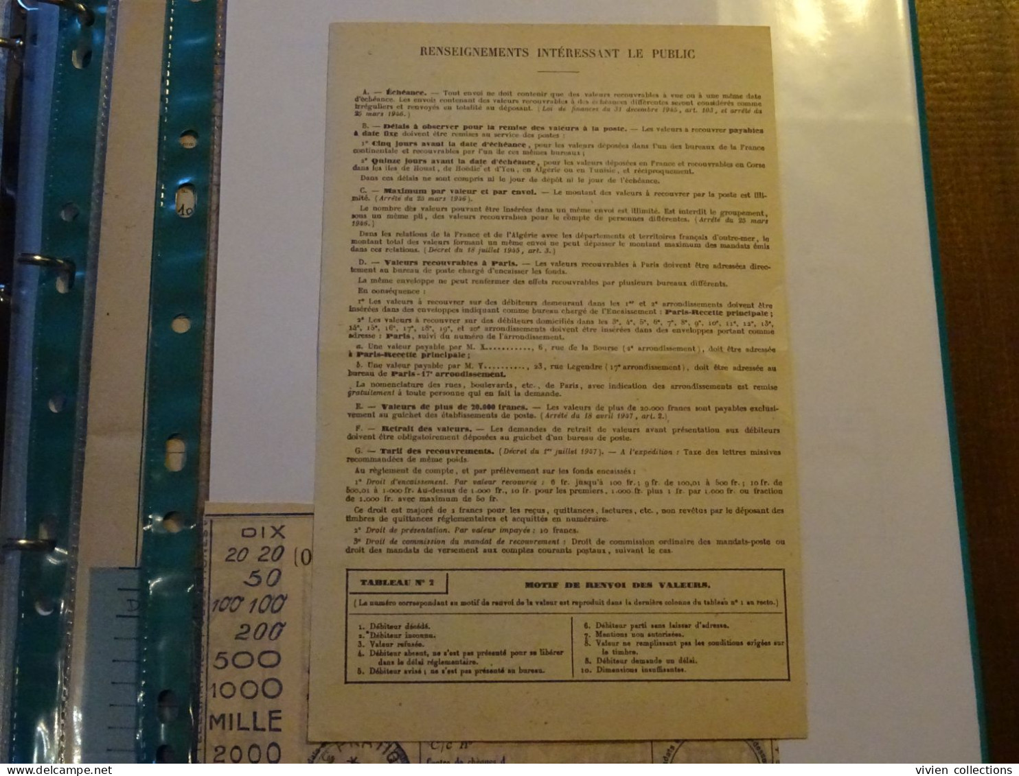 France cours d'instruction cours pratique Orléans Loiret 1954 service des recouvrements mandat annulé Montargis