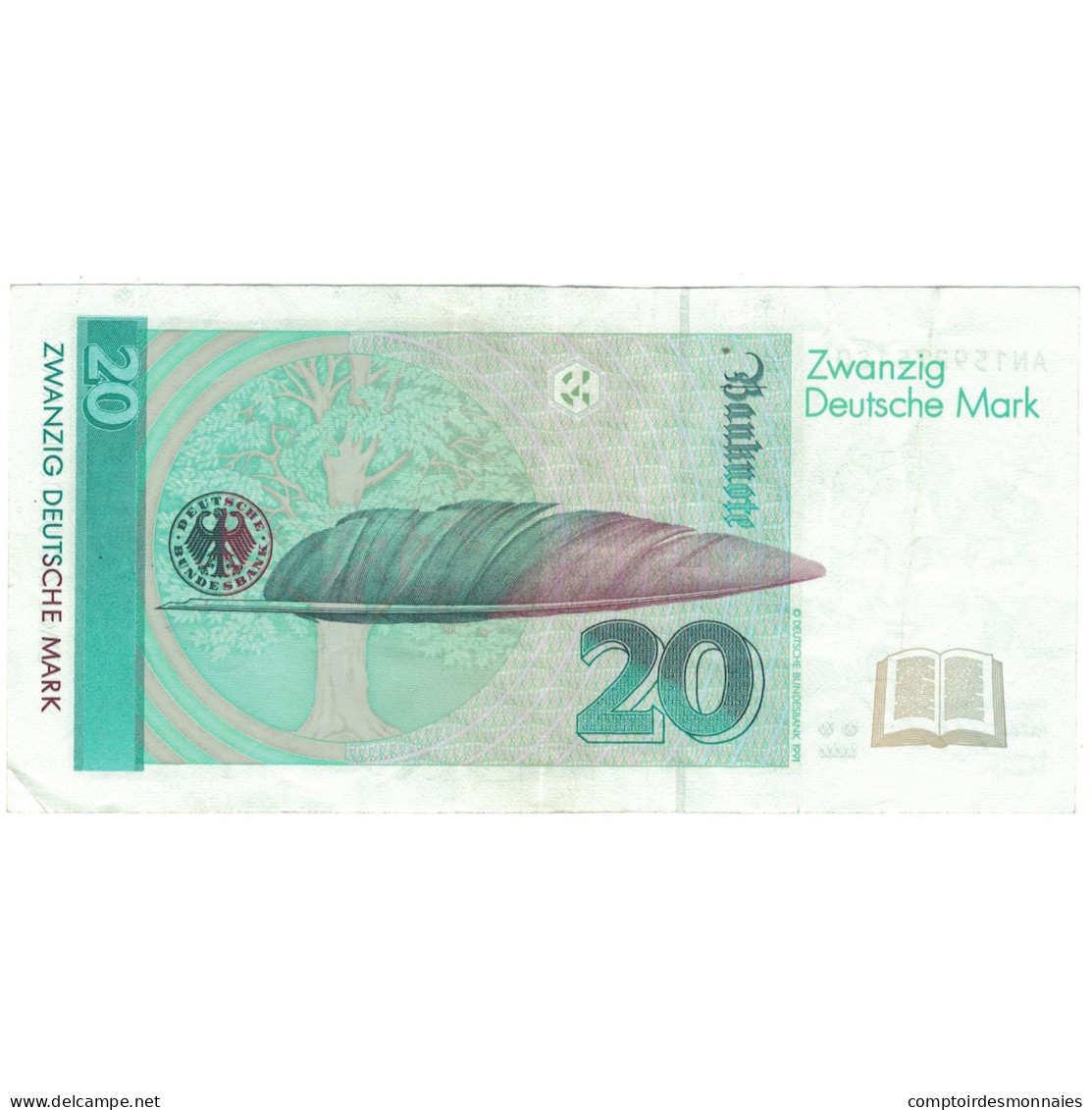 Billet, République Fédérale Allemande, 20 Deutsche Mark, 1991, 1991-08-01 - 20 Deutsche Mark