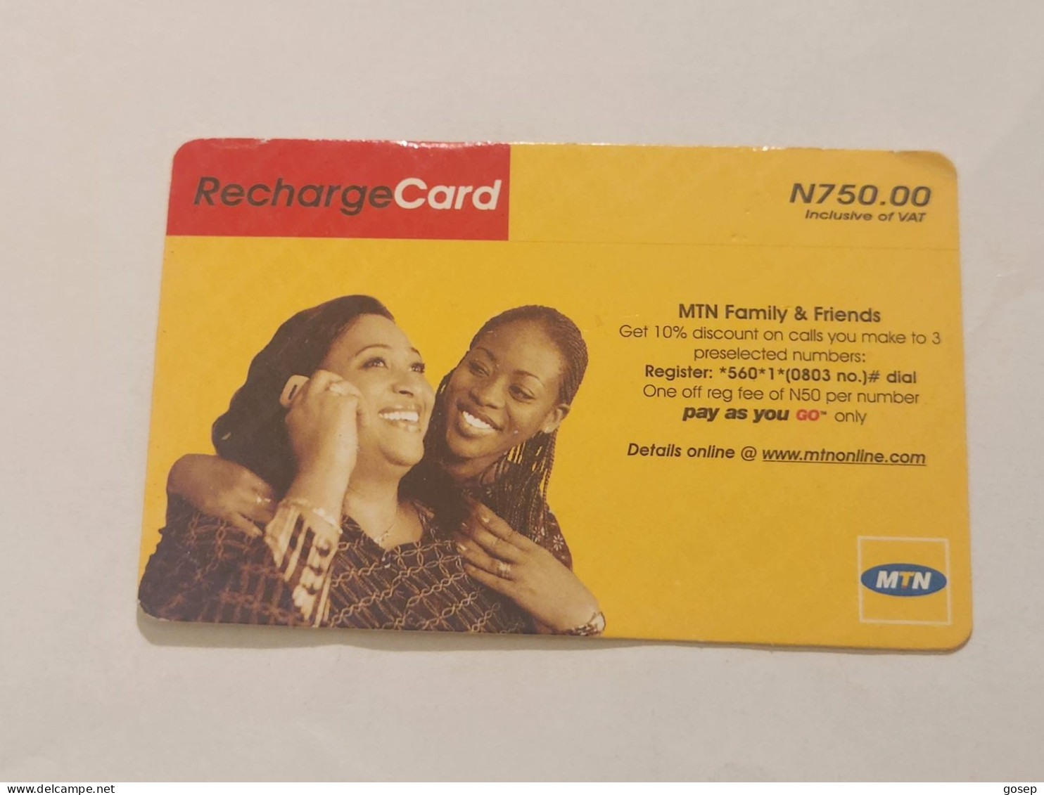 NIGERIA(NG-MTN-REF-0015)-Mother And Daughter-(40)-(0855-6235-3063)-(N750.00)-used Card - Nigeria