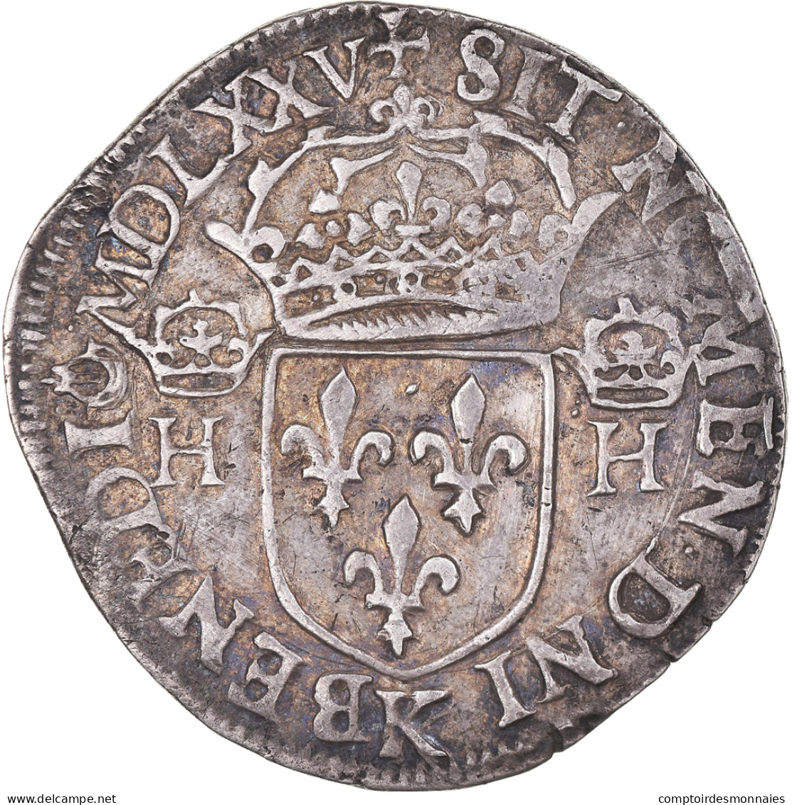 Monnaie, France, Henri III, Teston, 1575, Bordeaux, TB+, Argent, Sombart:4646 - 1574-1589 Hendrik III