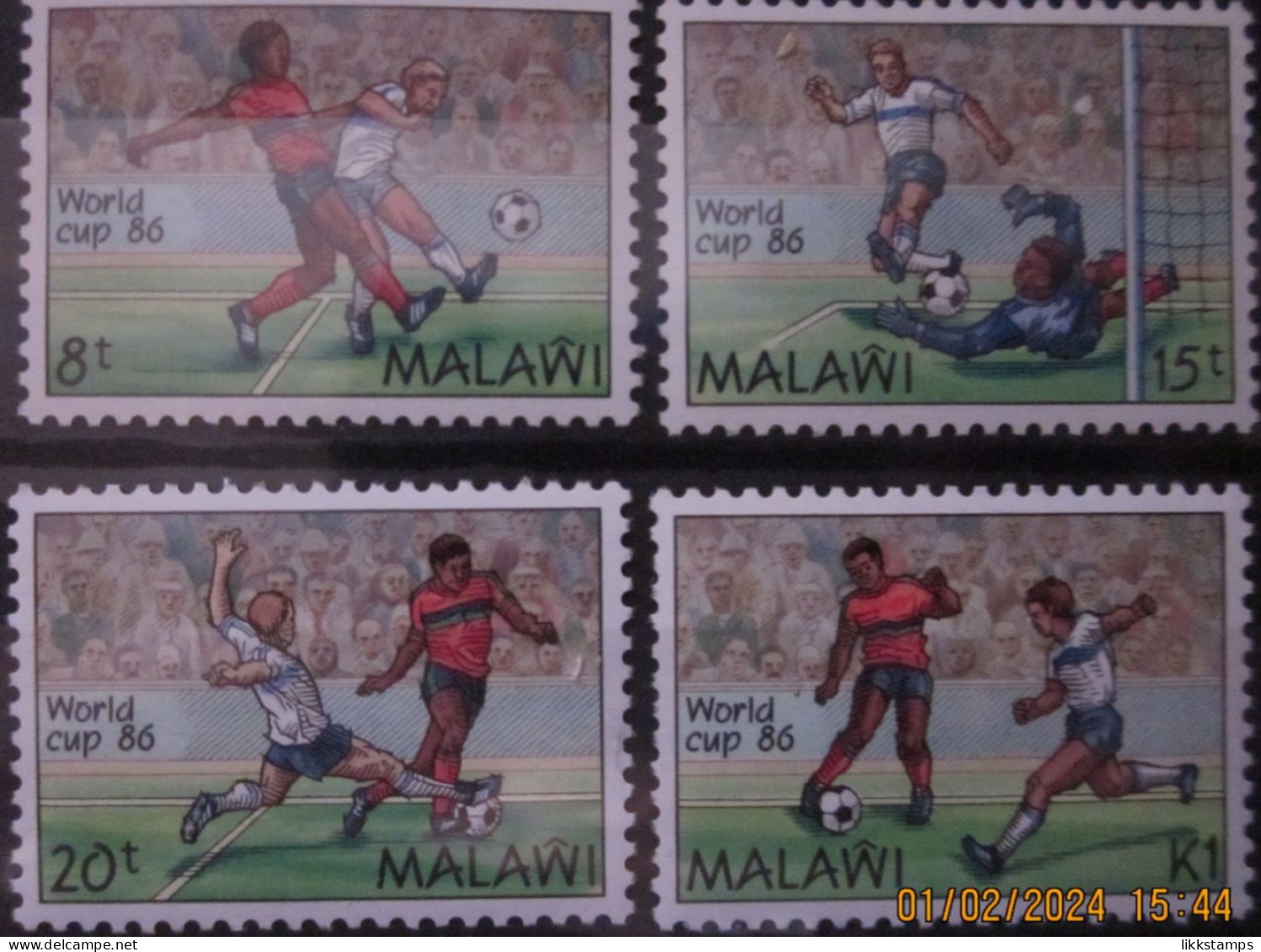 MALAWI 1986 ~ S.G. 746 - 749 ~ WORLD CUP FOOTBALL CHAMPIONSHIP. ~  MNH #03463 - Malawi (1964-...)