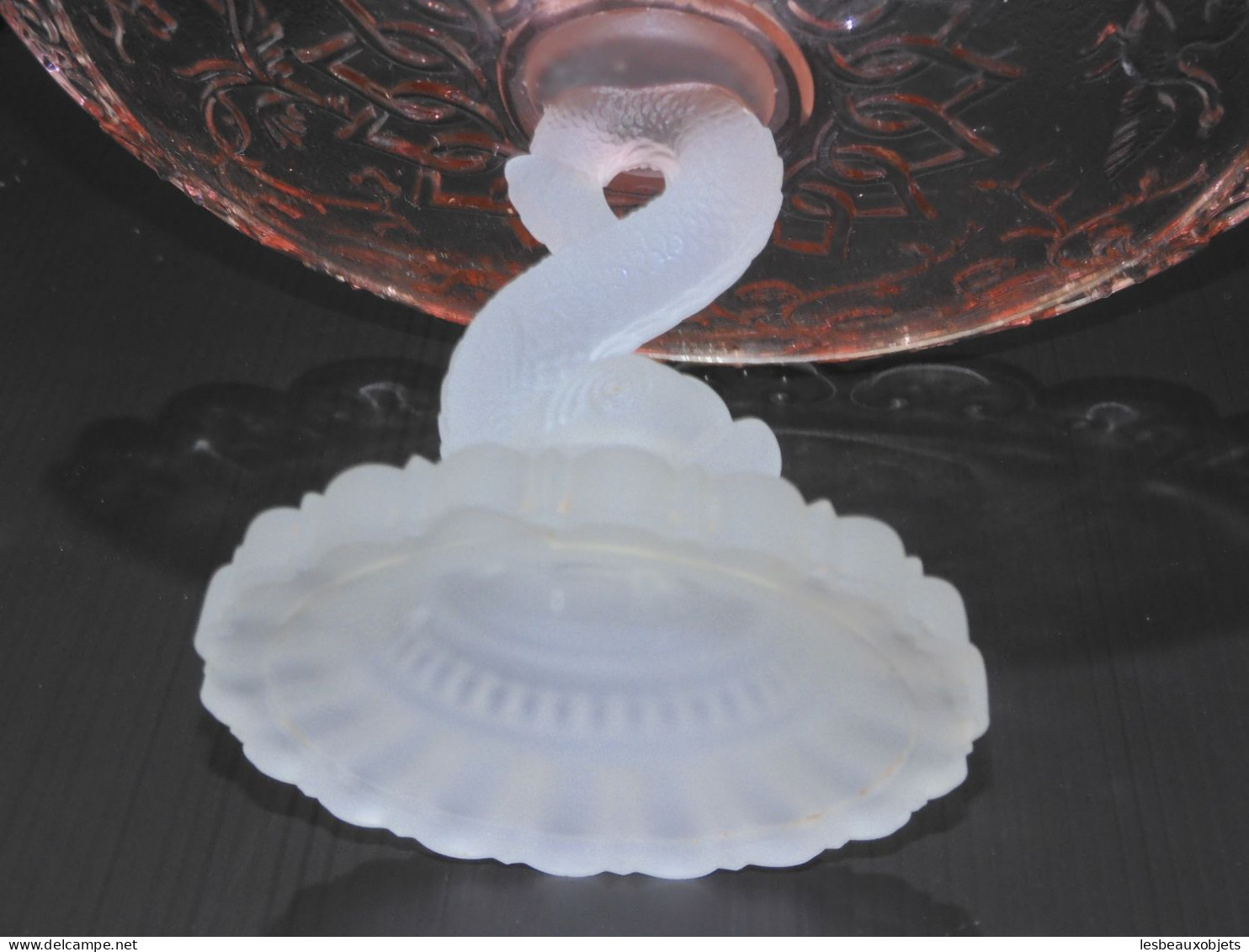 -BELLE COUPE/PIED CRISTAL BACCARAT PIED DAUPHIN COUPE ROSE Mod. Renaissance  E