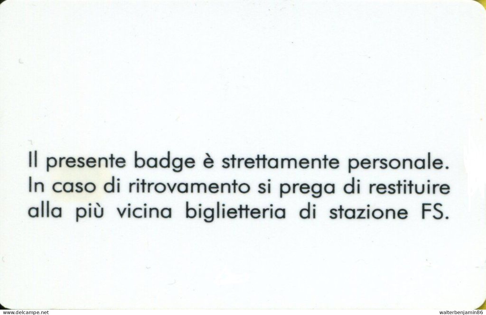 SCHEDA USI SPECIALI PROTOTIPO TRENITALIA MANUTENTORE BADGE CON CHIP - Autres & Non Classés