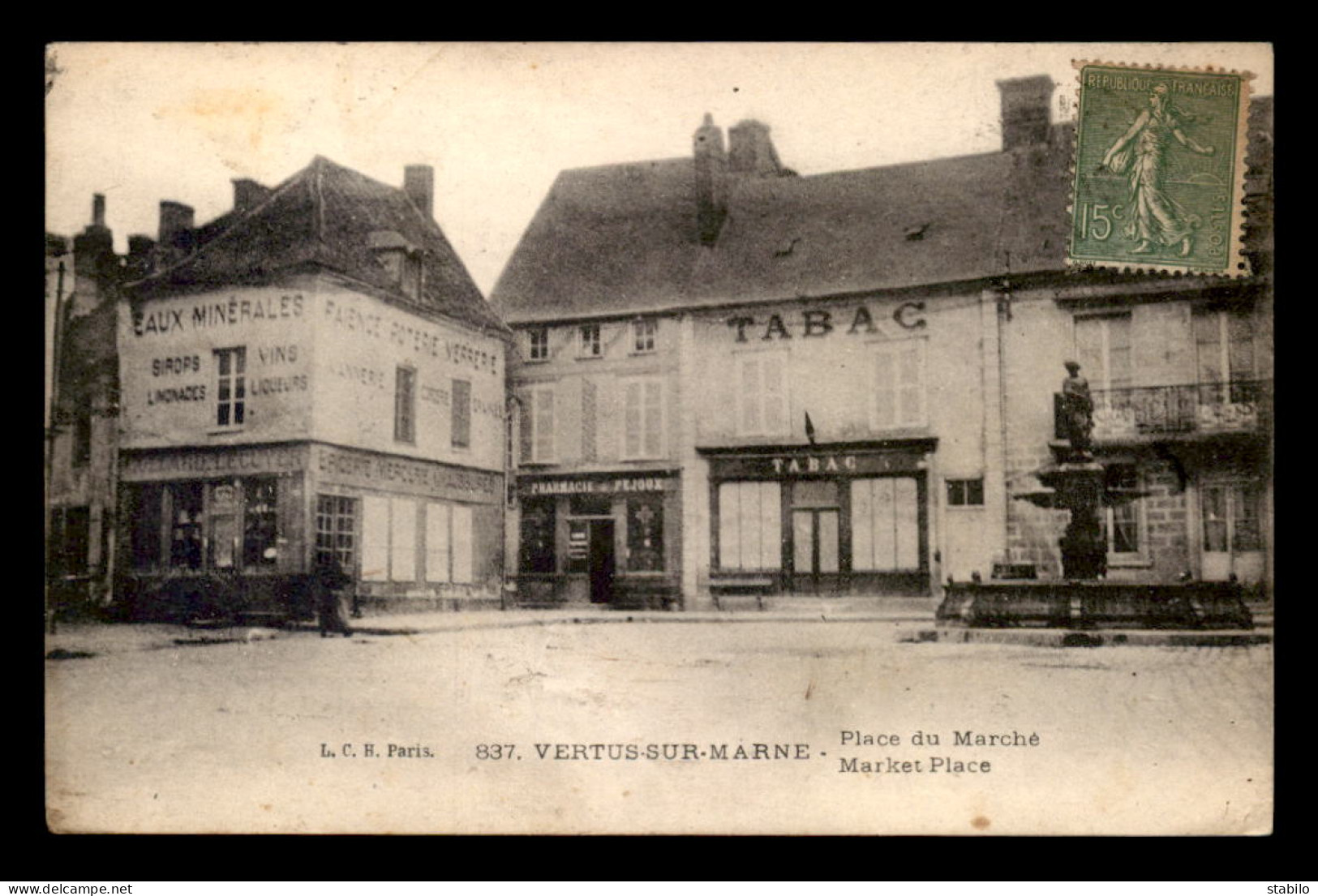 51 - VERTUS - PLACE DU MARCHE - PHARMACIE PEJOUX - Vertus