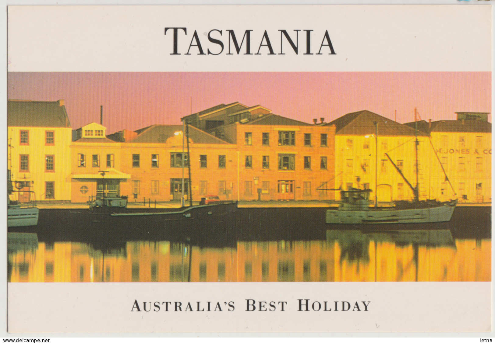 Australia TASMANIA TAS Hunter Street Docks Boats HOBART Official Tourist Dept Prepaid Postcard C1980s - Hobart