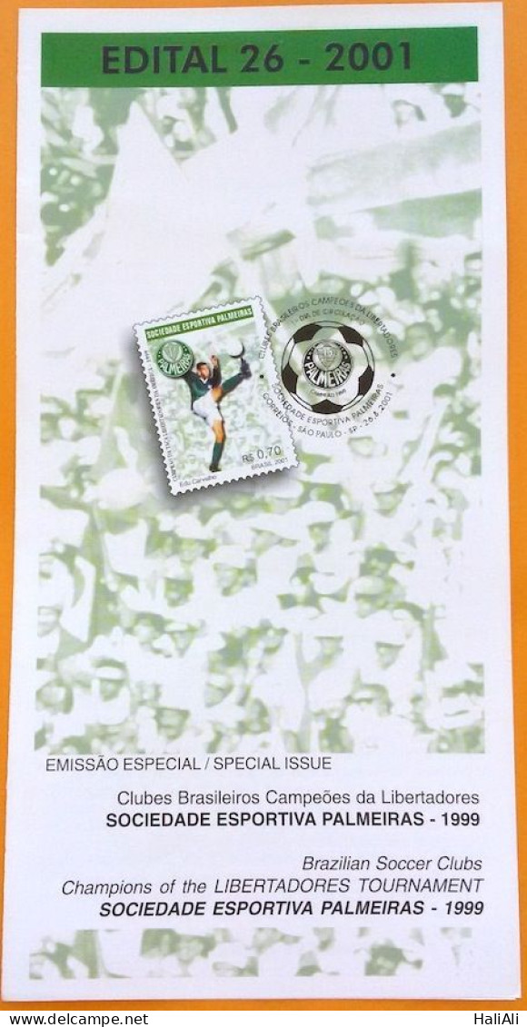 Brochure Brazil Edital 2001 26 Libertadores Champions Palmeiras Football Without Stamp - Briefe U. Dokumente