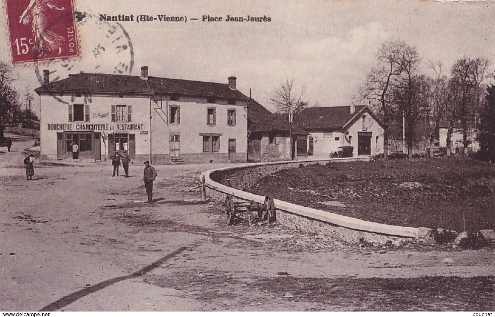 A9-87) NANTIAT - HAUTE VIENNE - PLACE JEAN JAURES - BOUCHERIE - CHARCUTERIE - RESTAURANT - HABITANTS - EN 1938 - Nantiat