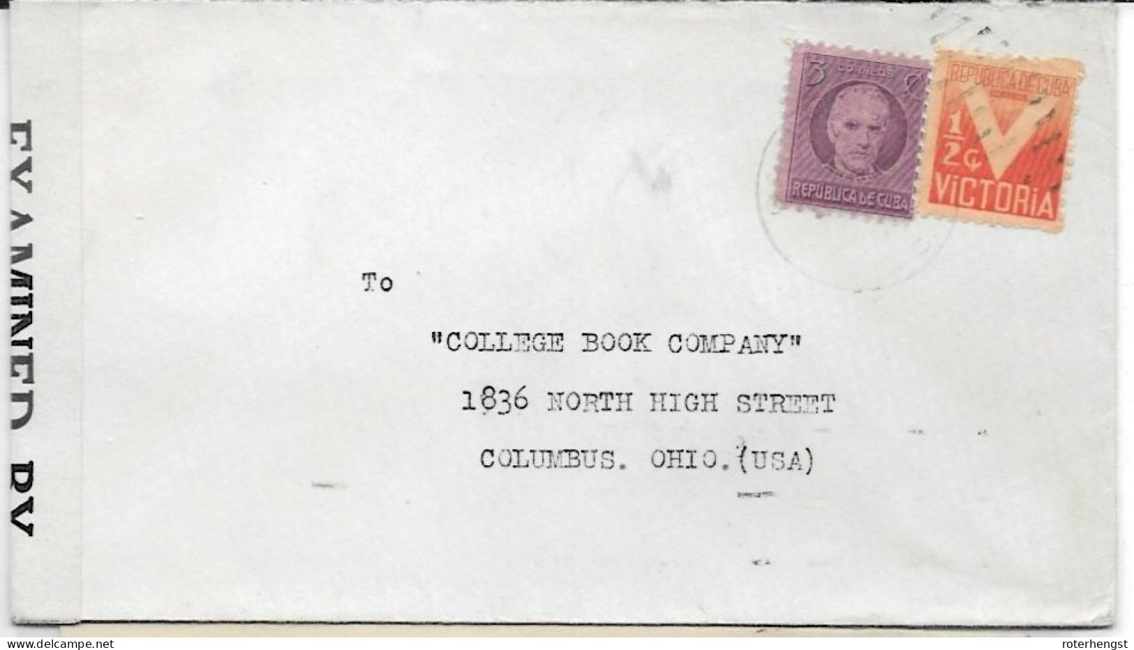 Cuba Letter CENSORED Habana 13.11.1942 To Columbus USA - Briefe U. Dokumente