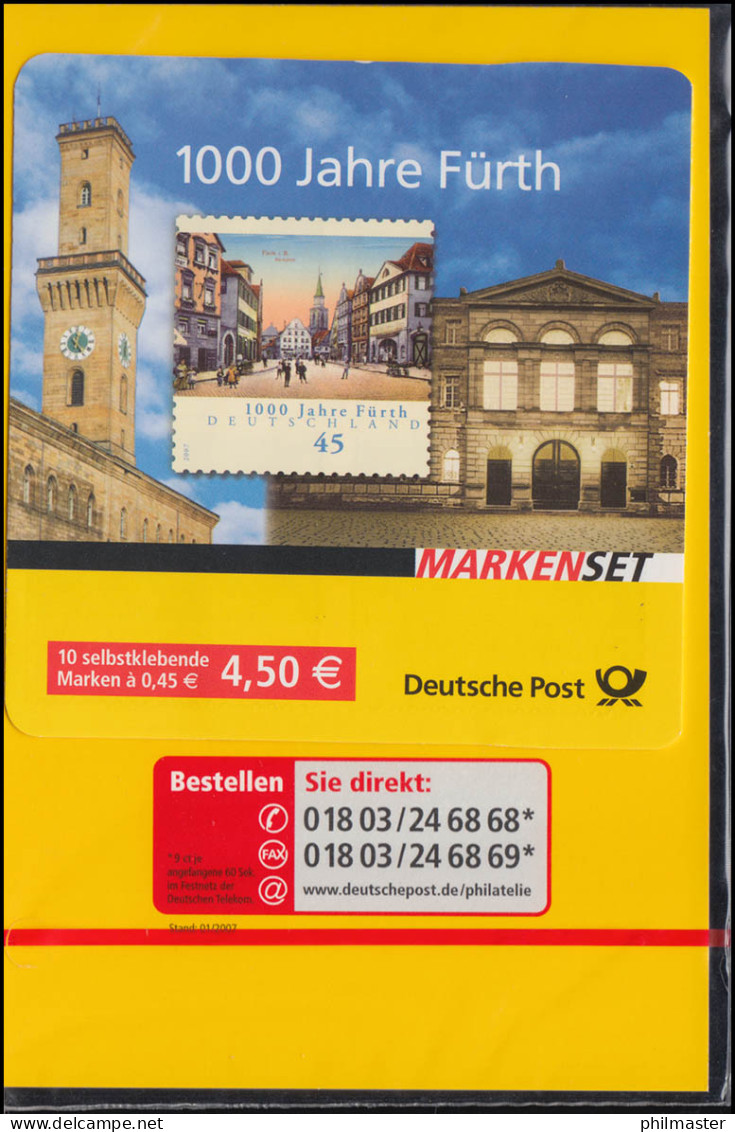 66I SB Aa MH Fürth Blister Stand 01/2007, Rotes Aufreißband, Label C ** - 2001-2010