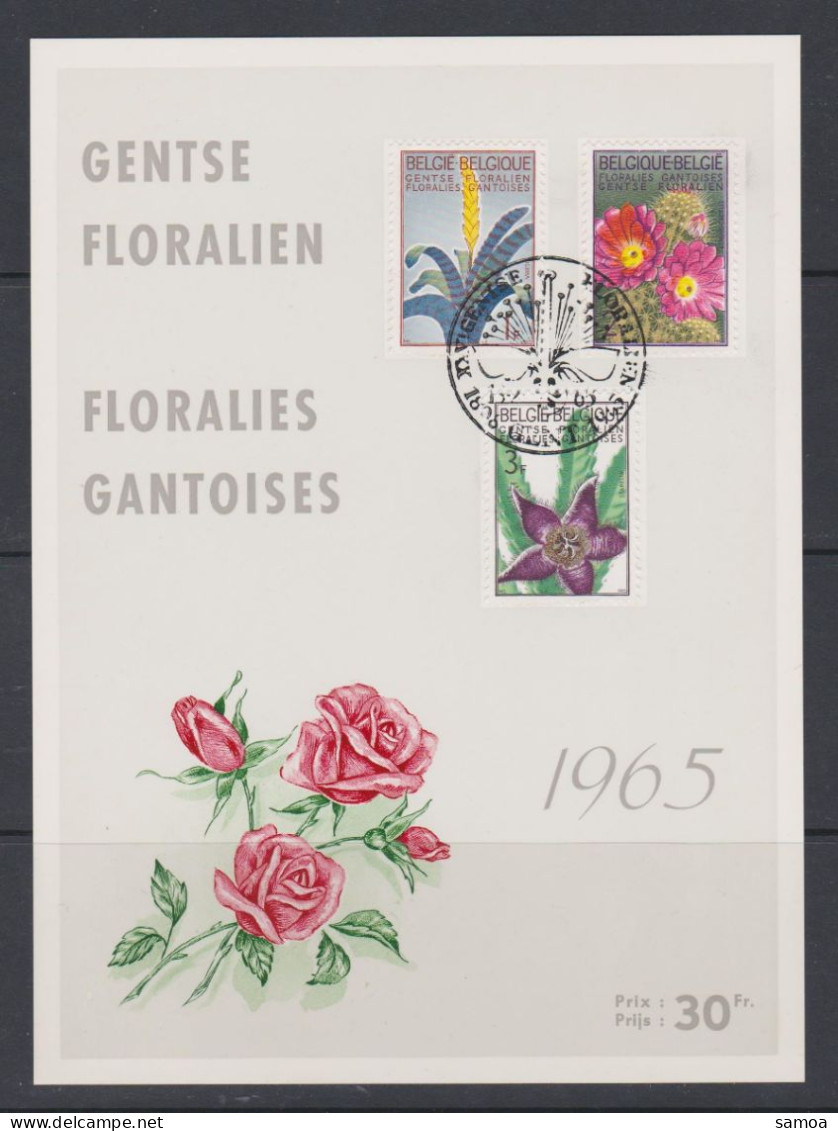 Belgique FS 1965 1315-17 Fleurs Floralies Gantoises Gentse Floraliën Vriesia Echinocactus Stapelia - Documents Commémoratifs