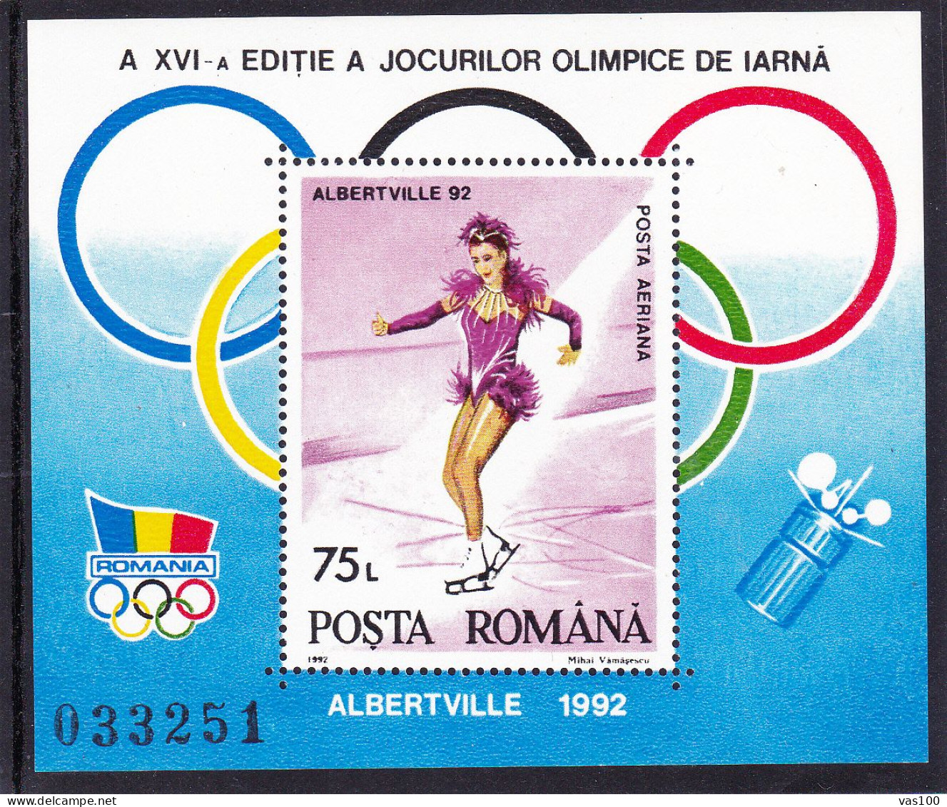 Romania Block269 (complete Issue) Unmounted Mint / Never Hinged 1992 Olympic.Winter Games Albertville 92 - Unused Stamps