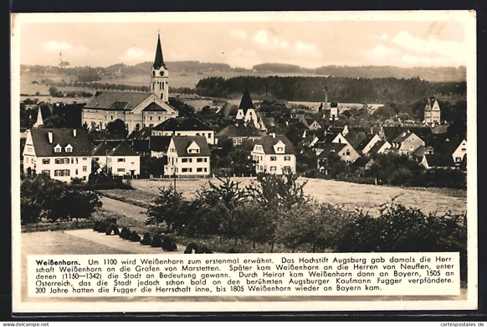 AK Weissenhorn, Ortsansicht Mit Kirche  - Weissenhorn