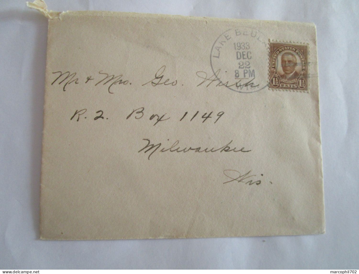 Vielle Lettre EVSC Des USA 22/12/1933 - Cartas & Documentos