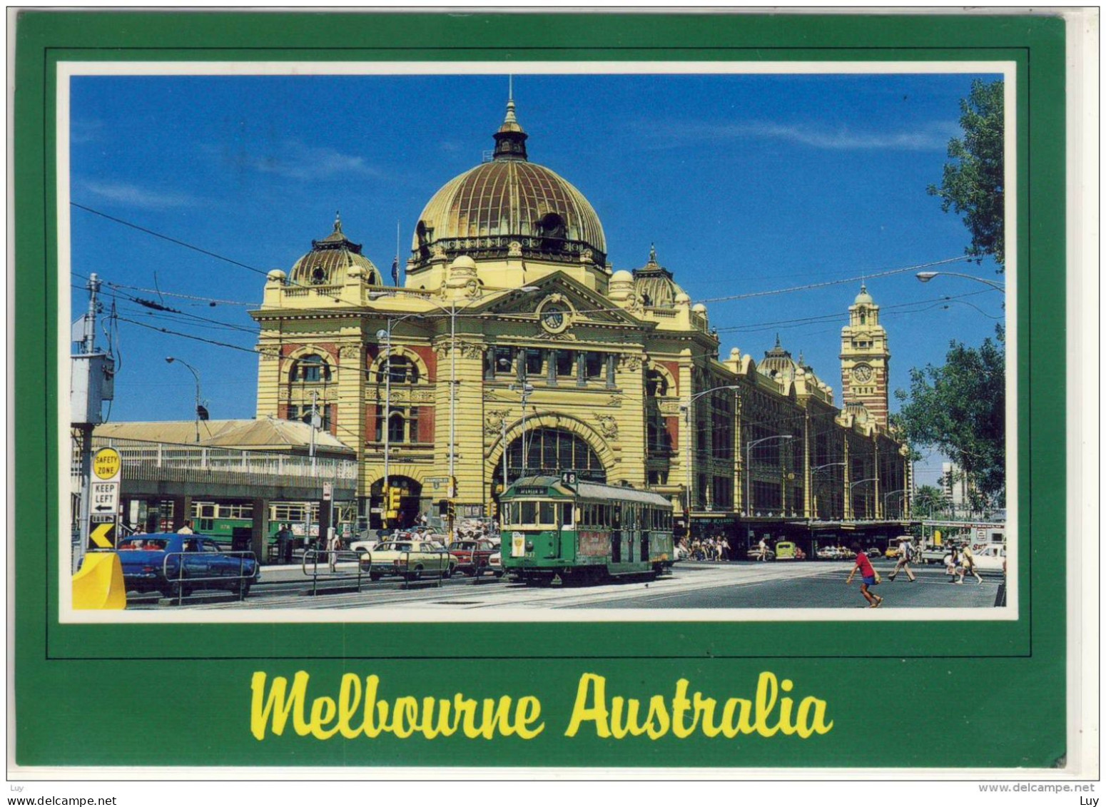 MELBOURNE -  Bustling Flinders Street Station, Tram  -  Nice Stamp - Melbourne