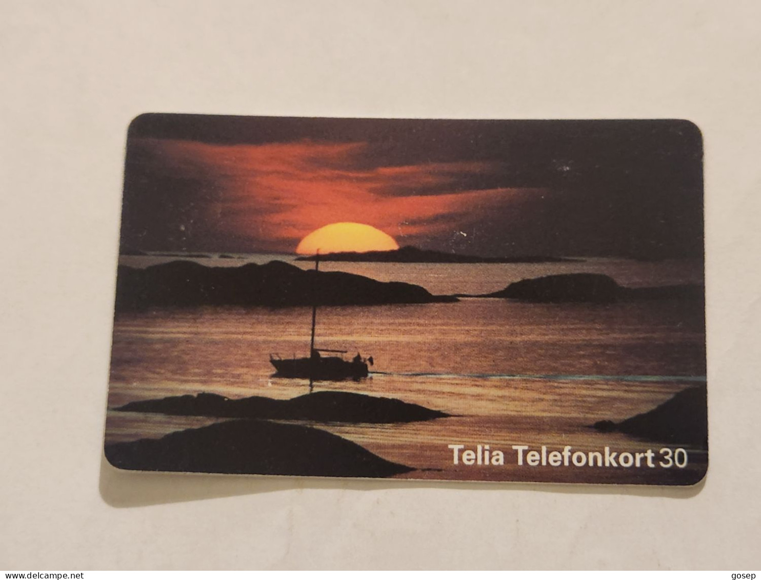 SWEDEN-(SE-TEL-030-0162)-Sunset-Landscape-(18)(Telefonkort 30)(tirage-100.000)(002233371)-used Card+1card Prepiad Free - Sweden