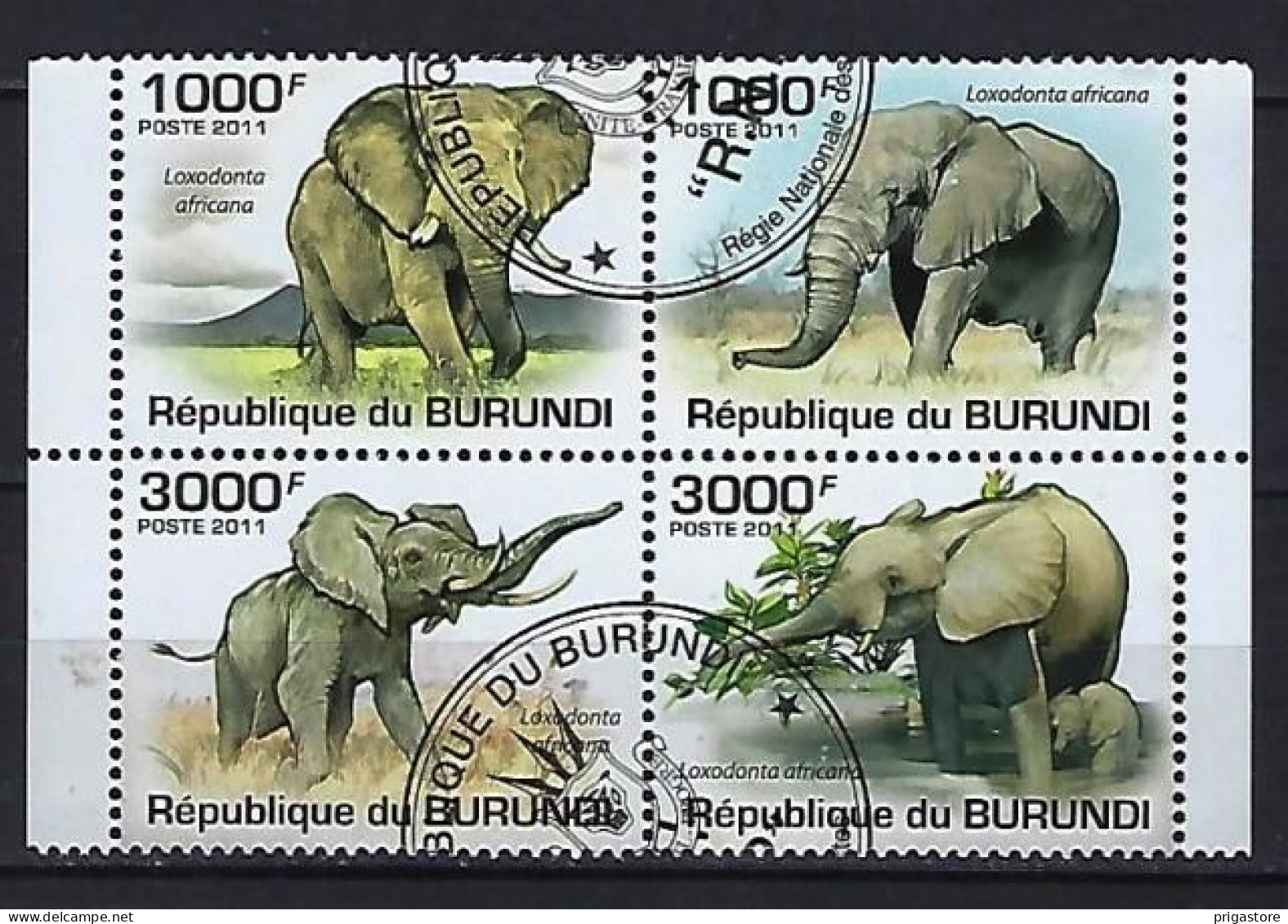 Animaux Eléphants Burundi 2011 (400) Yvert Timbres Bloc N° 154 Oblitérés Used - Olifanten