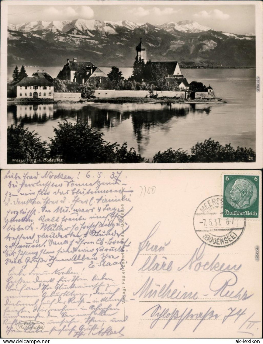 Ansichtskarte Wasserburg Am Bodensee Panorama-Ansicht 1937 - Wasserburg (Bodensee)