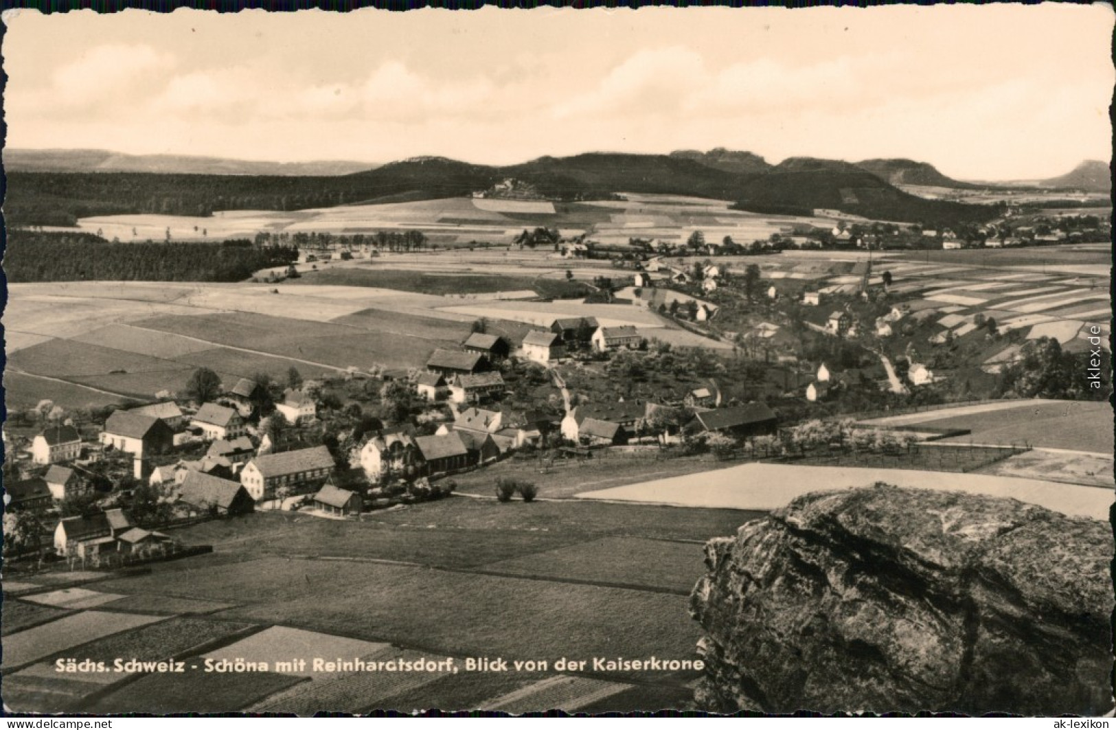 Schöna Reinhardtsdorf Mit Reinhardtsdorf, Blick Von Der Kaiserkrone 1962 - Schoena