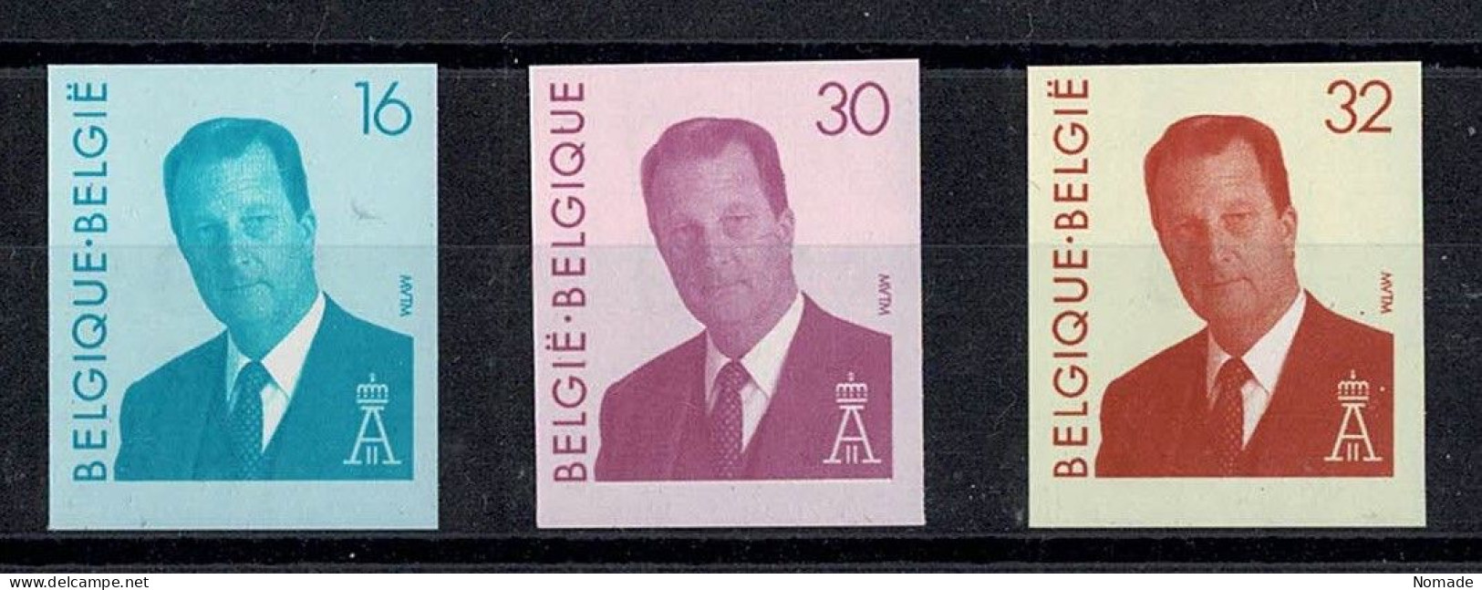 Belgique NON DENTELE COB 2535/2537 ND Rare 1000 Ex. Cote 130 € - 1981-2000