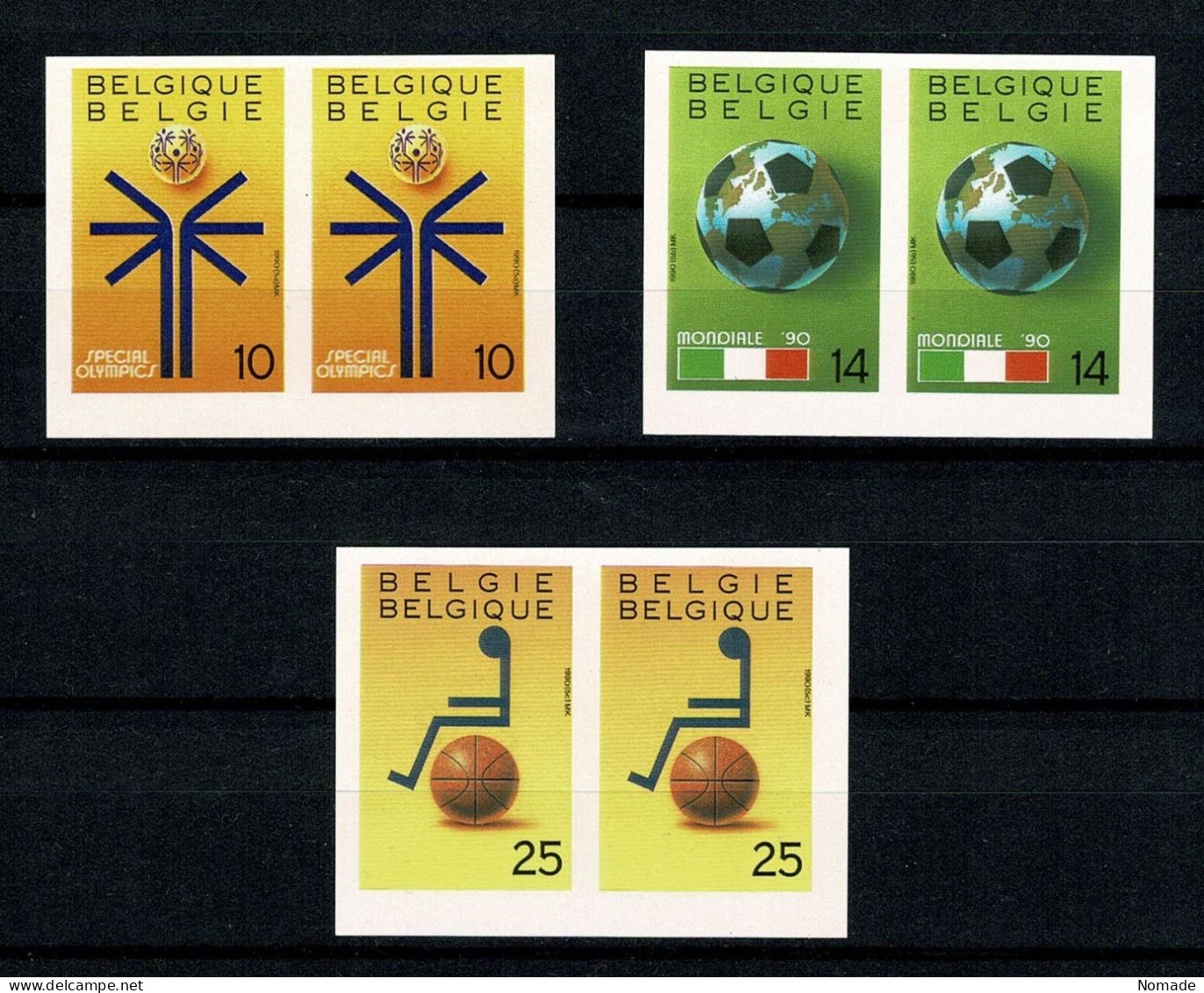 Belgique NON DENTELE COB 2361-2363 ND En Paire Rare 1000 Ex. Cote 90 € - 1981-2000