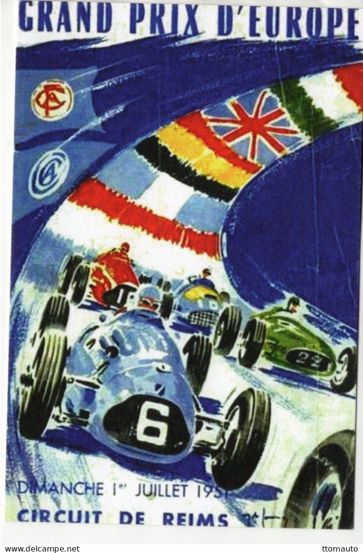 Grand Prix D'Europe 1951 - Circuit De Reims - Publicité D'epoque   - CPM - Grand Prix / F1