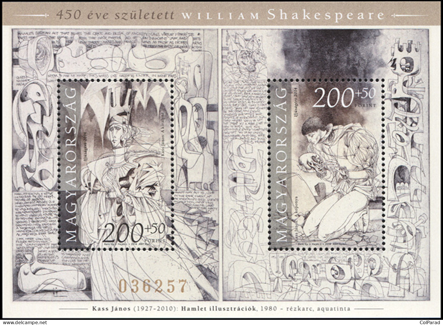 HUNGARY - 2014 - S/S MNH ** - 450 Years Of The Birth Of William Shakespeare - Ungebraucht